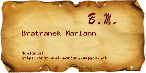 Bratranek Mariann névjegykártya